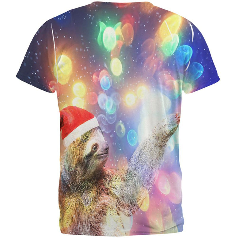 Mystical Christmas Sloth All Over Adult T-Shirt Men's T-Shirts Old Glory   