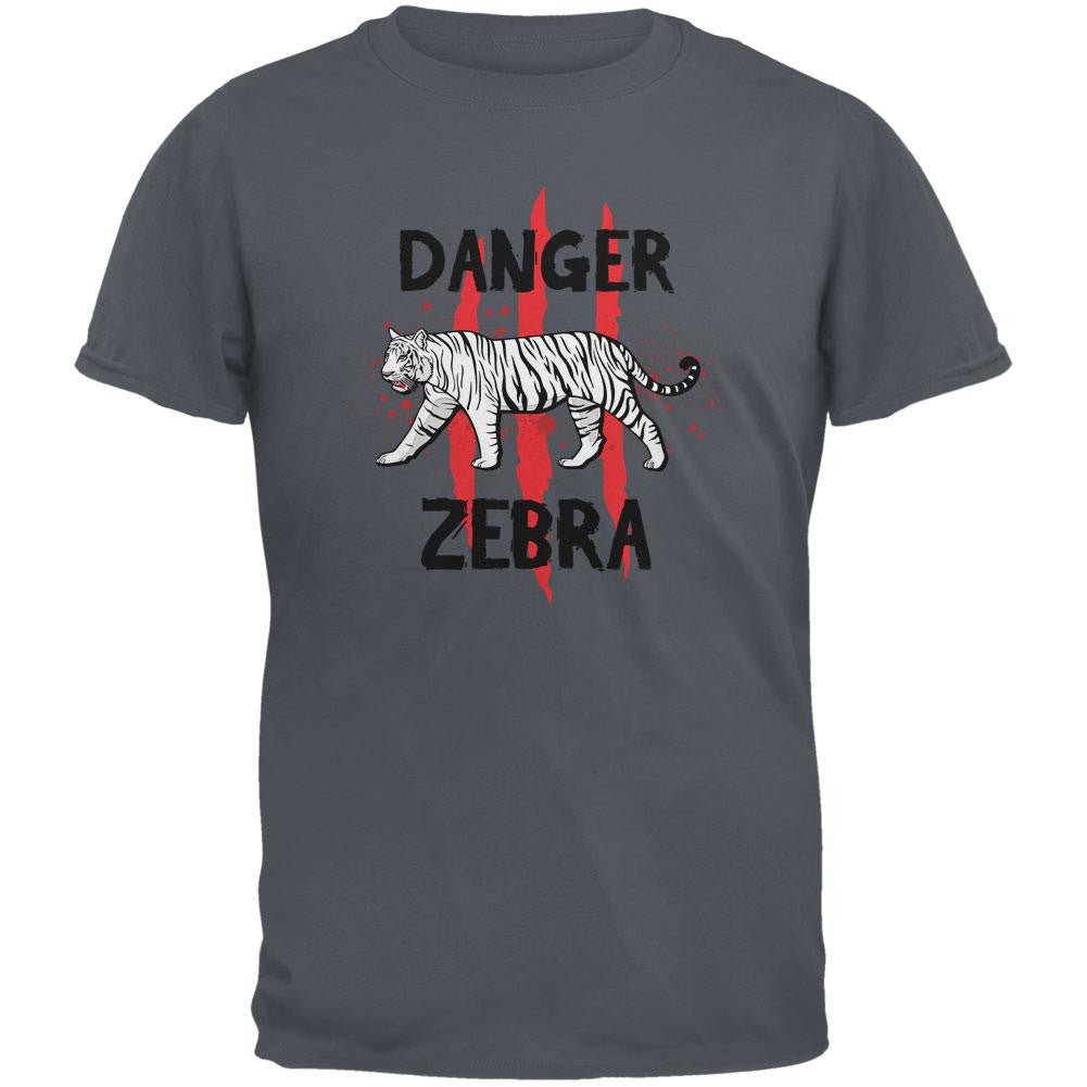 Danger Zebra White Siberian Tiger Charcoal Youth T-Shirt Youth T-Shirts Old Glory   