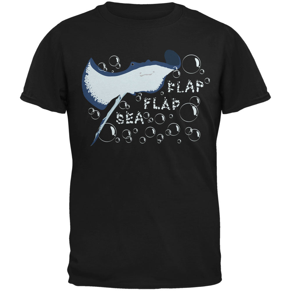 Sea Flap Flap Stingray Black Adult T-Shirt Men's T-Shirts Old Glory 2XL Black 