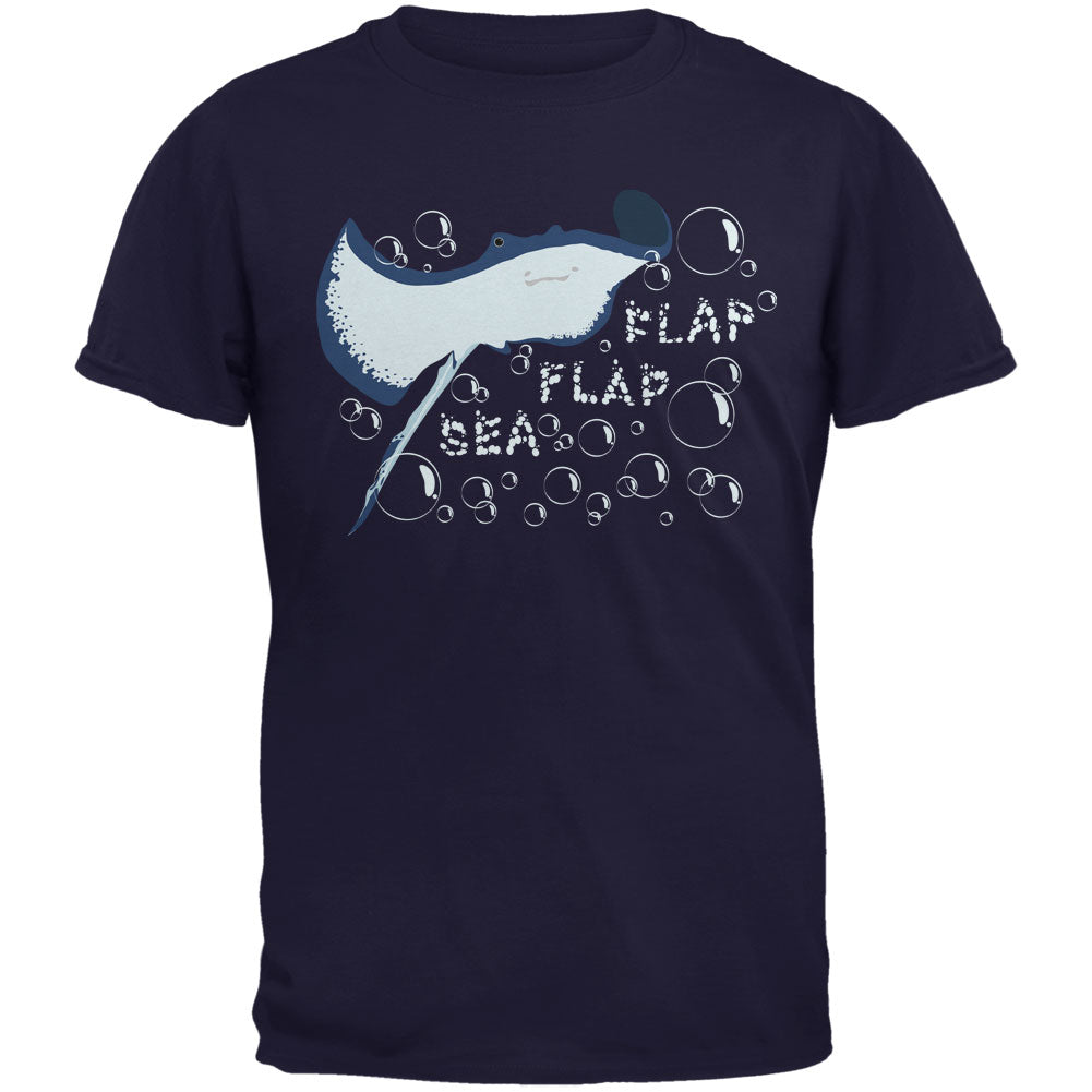 Sea Flap Flap Stingray Navy Youth T-Shirt Youth T-Shirts Old Glory LG Dark Blue 