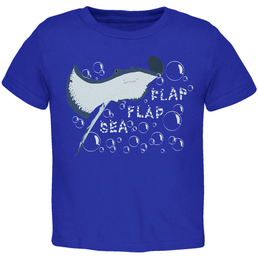 Sea Flap Flap Stingray Royal Toddler T-Shirt Toddler T-Shirts Old Glory 2T Blue 