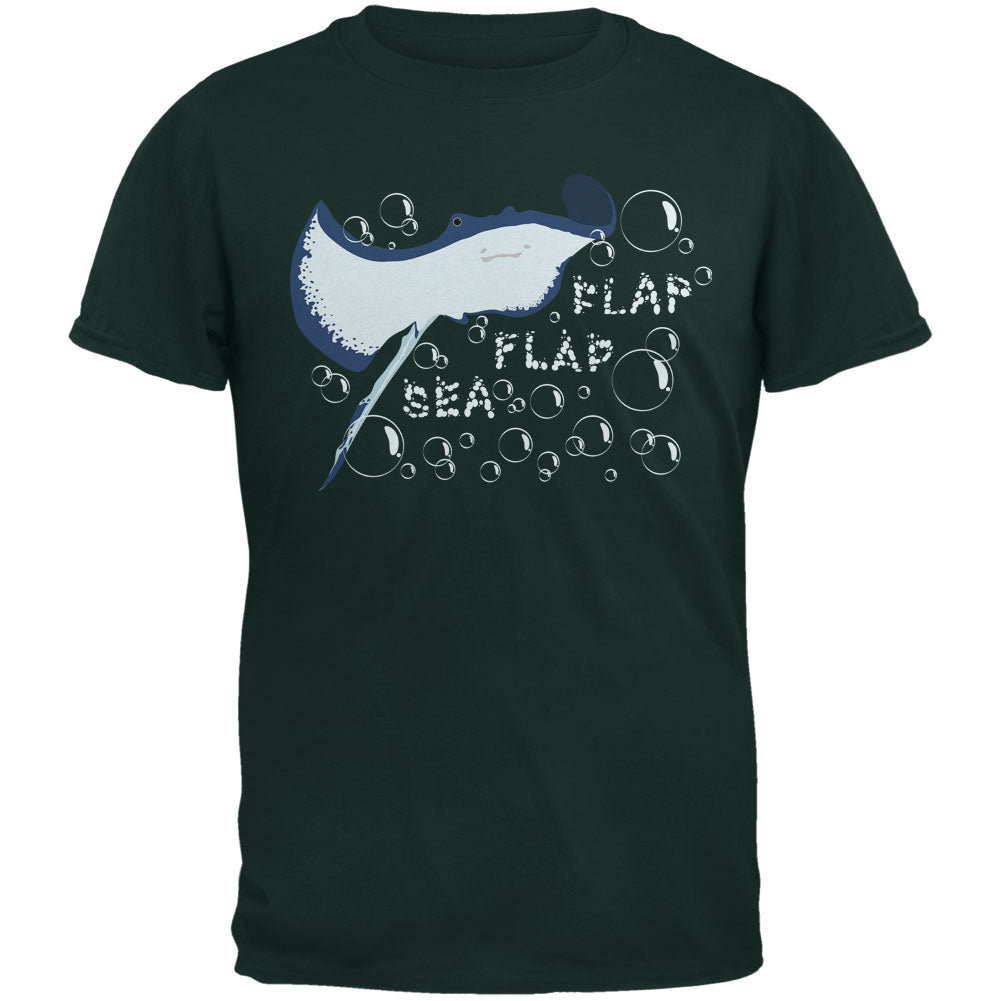 Sea Flap Flap Stingray Forest Youth T-Shirt Youth T-Shirts Old Glory KLG Dark Green 