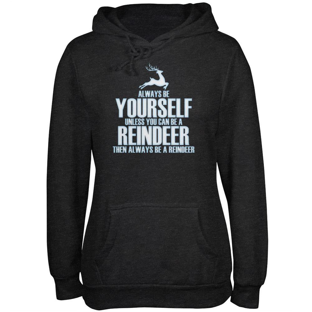 Christmas Always Be Yourself Reindeer Black Adult Hoodie Sweatshirts Old Glory   