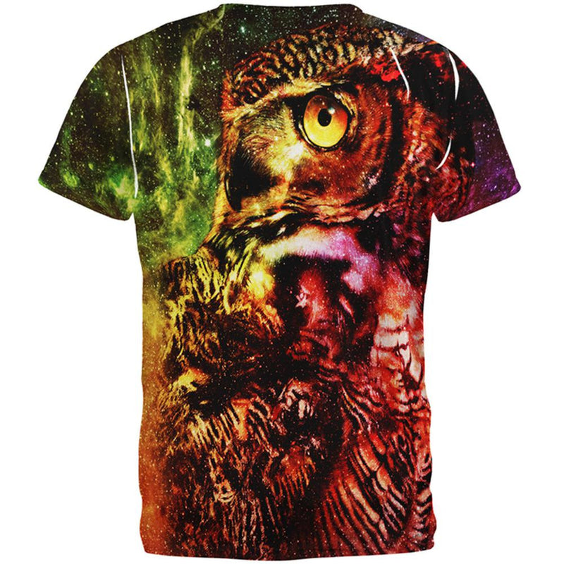 Galaxy Zen Wisdom Owl All Over Adult T-Shirt Men's T-Shirts Old Glory   