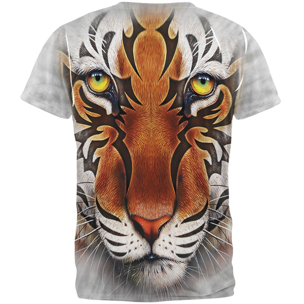 Tribal Tiger All Over Adult T-Shirt Men's T-Shirts Old Glory   