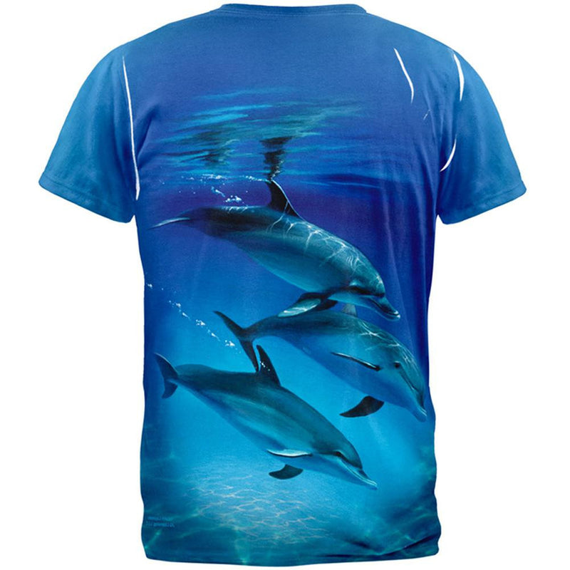 Three Dolphins All Over Adult T-Shirt Men's T-Shirts Old Glory   