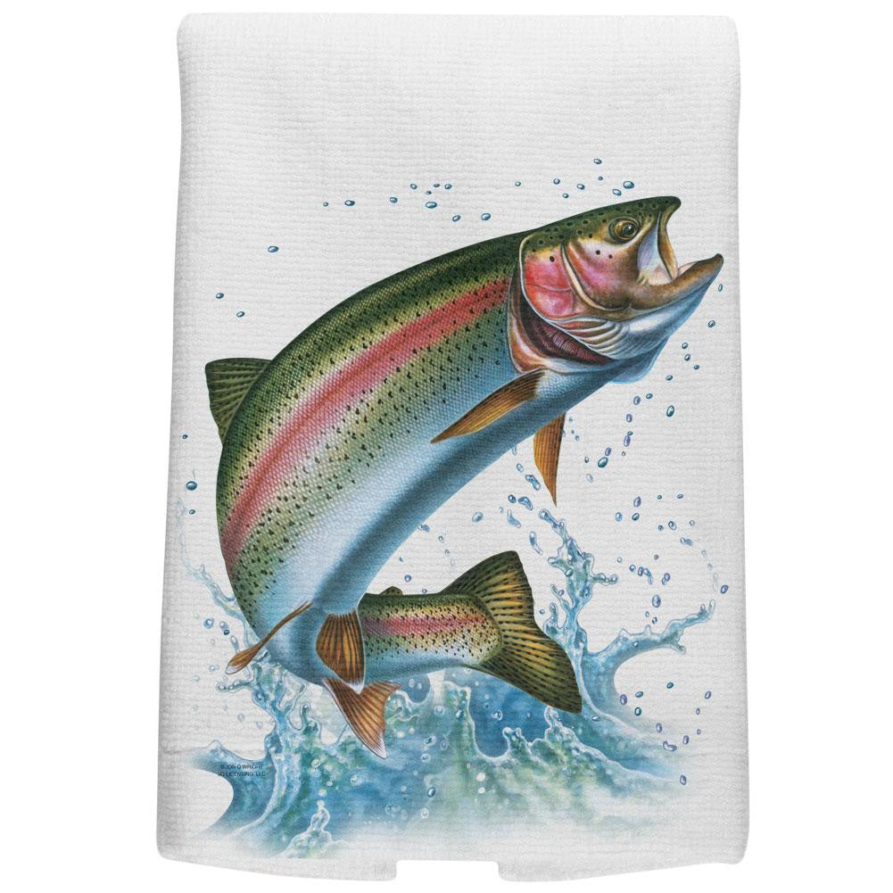 Rainbow Trout Splash All Over Hand Towel Hand Towel Old Glory   