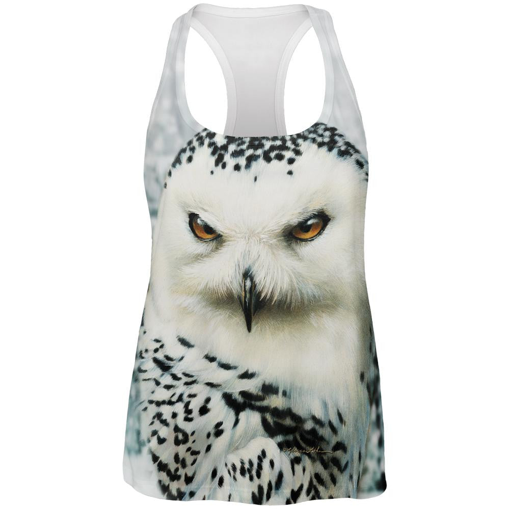 Snowy Owl of Winter All Over Womens Work Out Tank Top Tank Tops Old Glory   