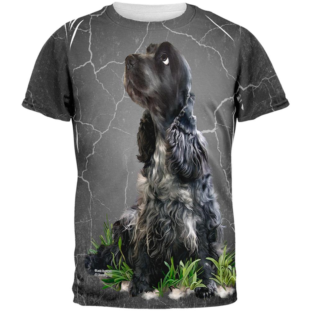 Cocker Spaniel Live Forever All Over Adult T-Shirt Men's T-Shirts Old Glory 2XL Multi 