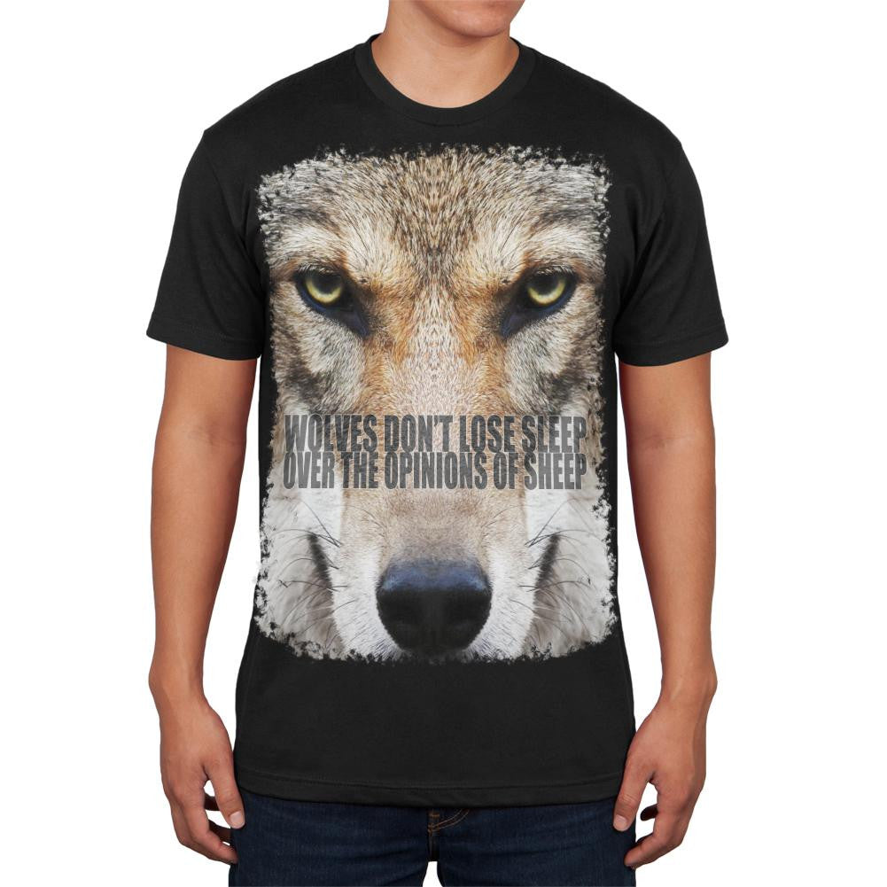 Wolves Sheep Opinions Quote Black Adult Soft T-Shirt Men's T-Shirts Old Glory   