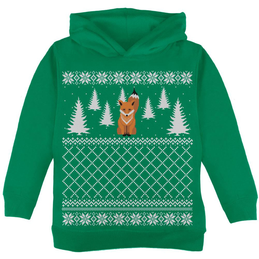 Fox Ugly Christmas Sweater Green Toddler Hoodie Sweatshirts Old Glory   