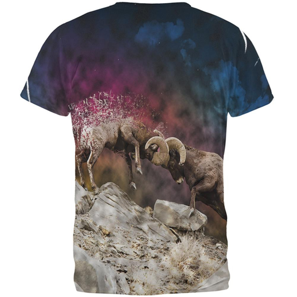 Ram Smash Explosion All Over Adult T-Shirt Men's T-Shirts Old Glory   