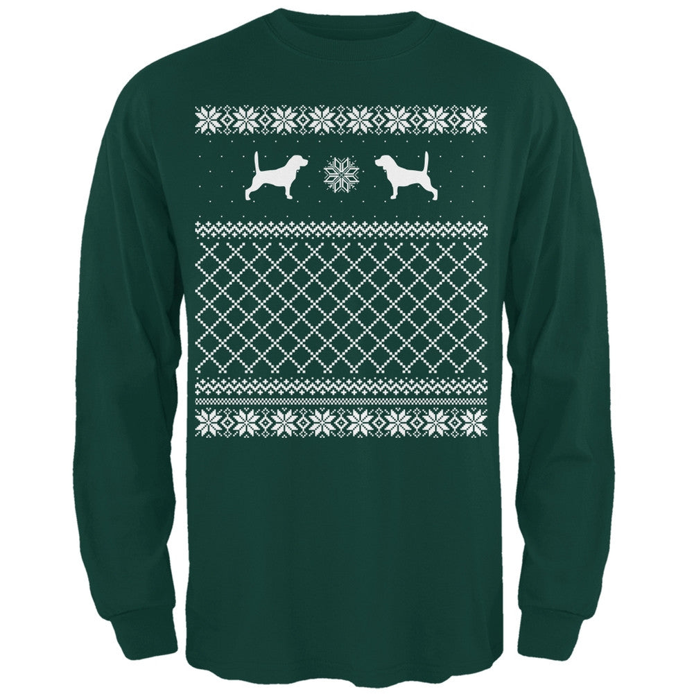 Beagle Ugly Christmas Sweater Forest Adult Long Sleeve T-Shirt Men's Long Sleeves Old Glory   