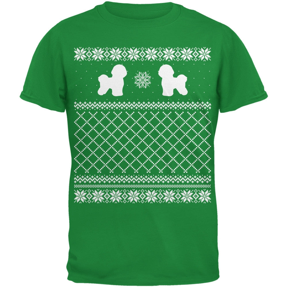 Bichon Frise Ugly Christmas Sweater Irish Green Adult T-Shirt Men's T-Shirts Old Glory   