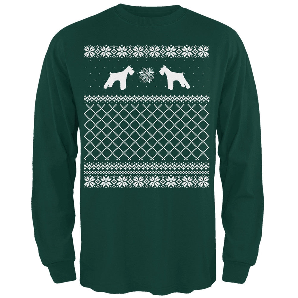 Schnauzer Ugly Christmas Sweater Forest Adult Long Sleeve T-Shirt Men's Long Sleeves Old Glory   