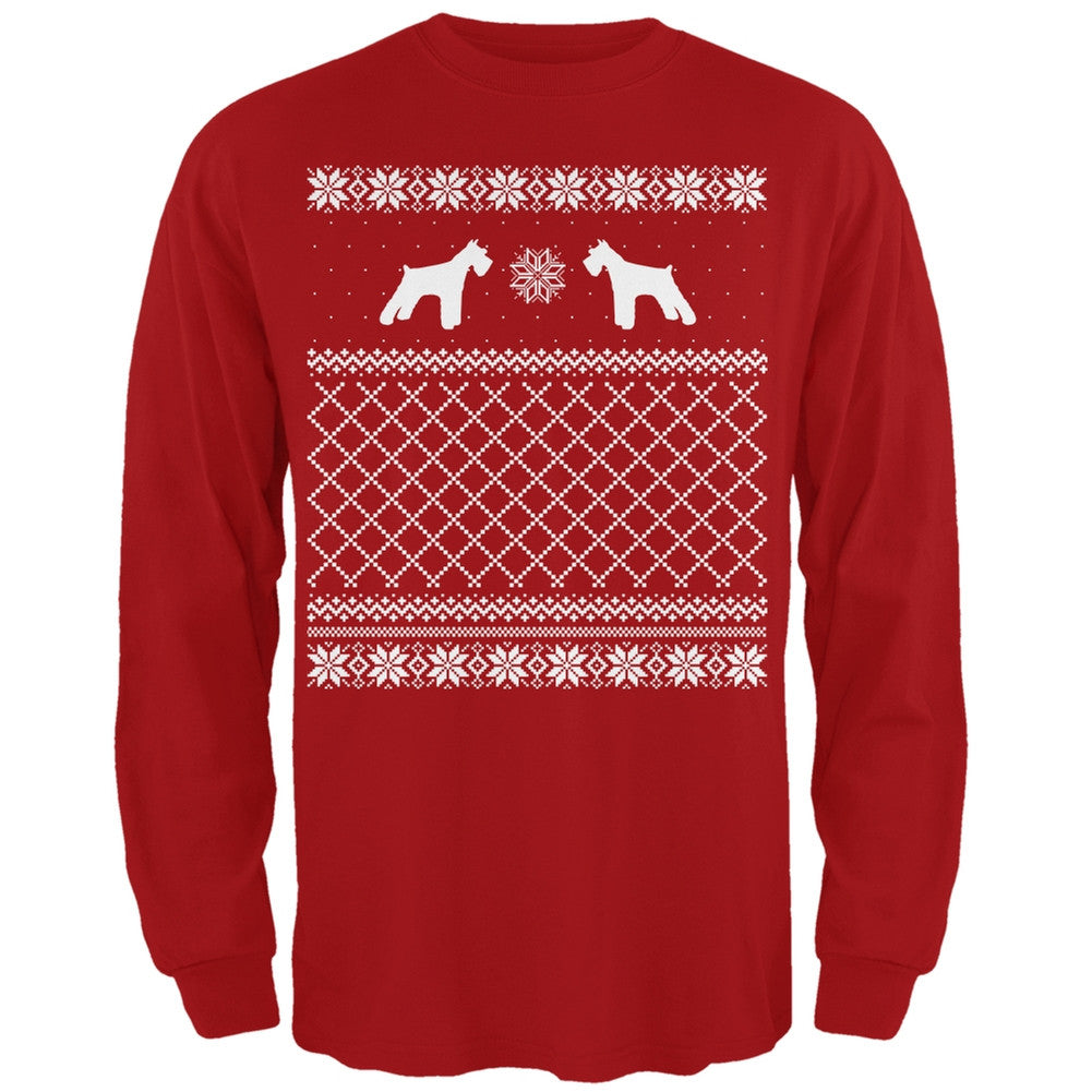 Schnauzer Ugly Christmas Sweater Forest Adult Long Sleeve T-Shirt Men's Long Sleeves Old Glory   