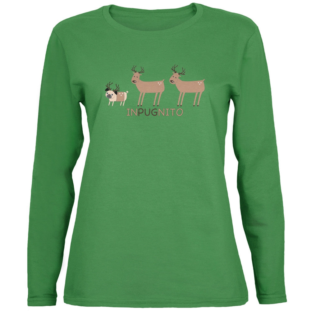 INPUGNITO Deer Green Womens Long Sleeve T-Shirt Long Sleeve T-Shirts Old Glory   