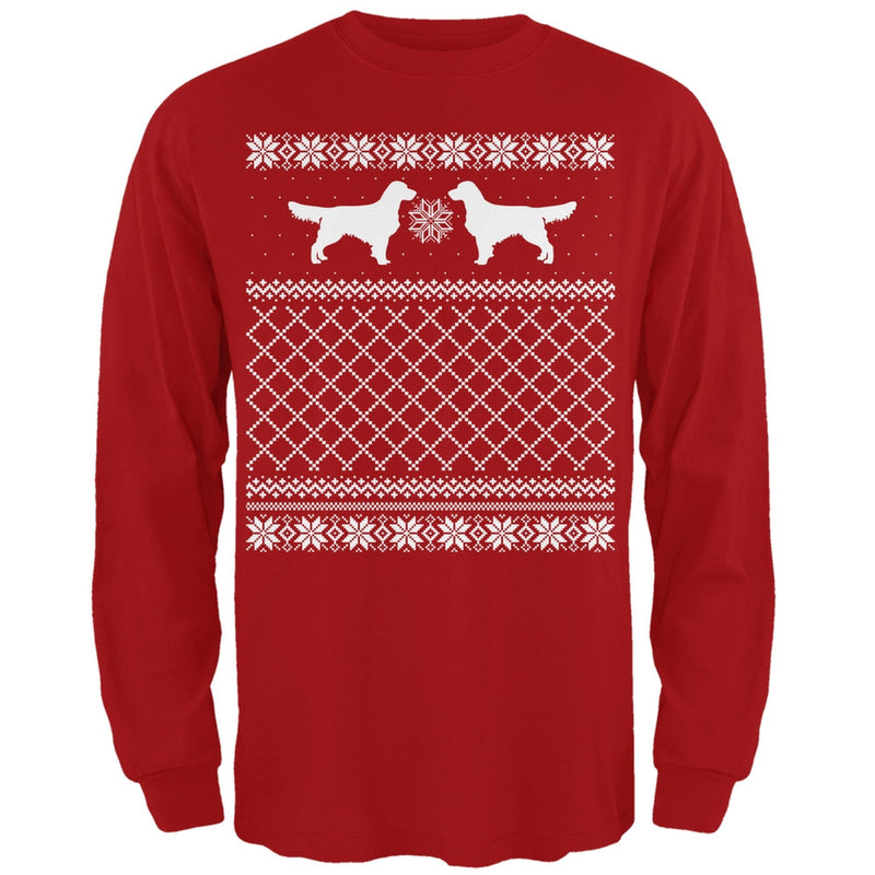 Golden Retriever Ugly Christmas Sweater Forest Adult Long Sleeve T-Shirt Men's Long Sleeves Old Glory   