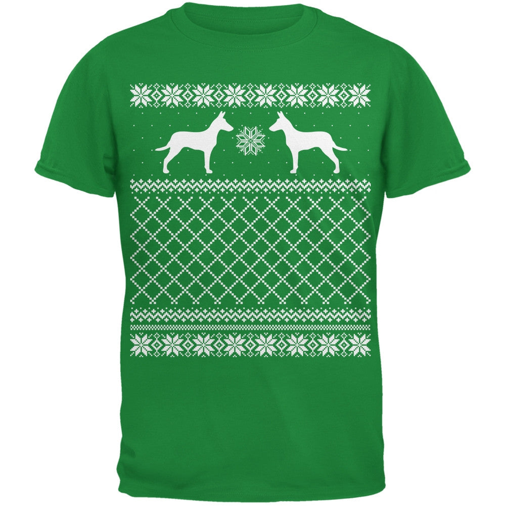 Jack Russell Ugly Christmas Sweater Irish Green Adult T-Shirt Men's T-Shirts Old Glory   