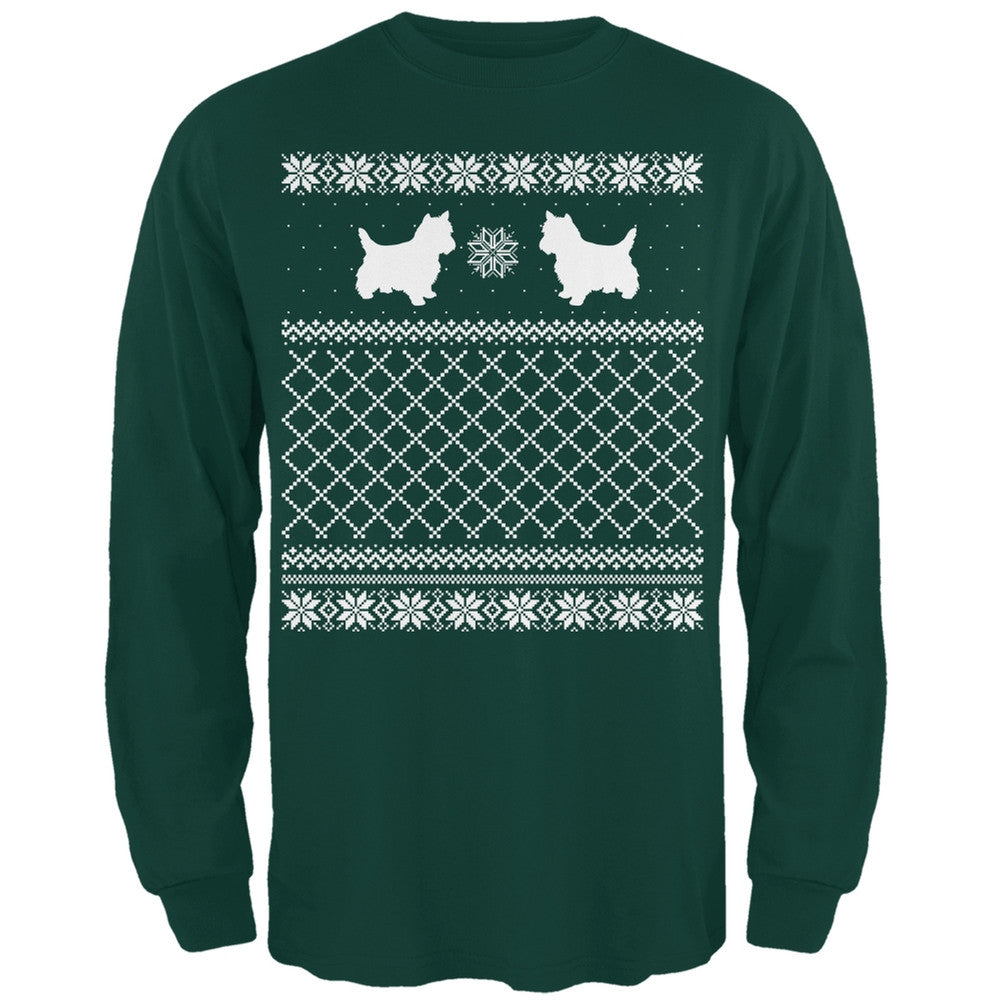 Yorkie Ugly Christmas Sweater Forest Adult Long Sleeve T-Shirt Men's Long Sleeves Old Glory   