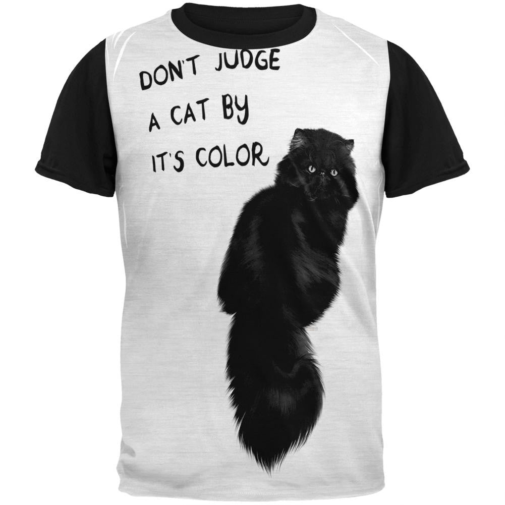 Don't Judge a Cat Adult Black Back T-Shirt Men's T-Shirts Old Glory   