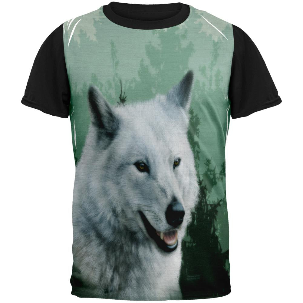 Lone Wolf Adult Black Back T-Shirt Men's T-Shirts Old Glory   