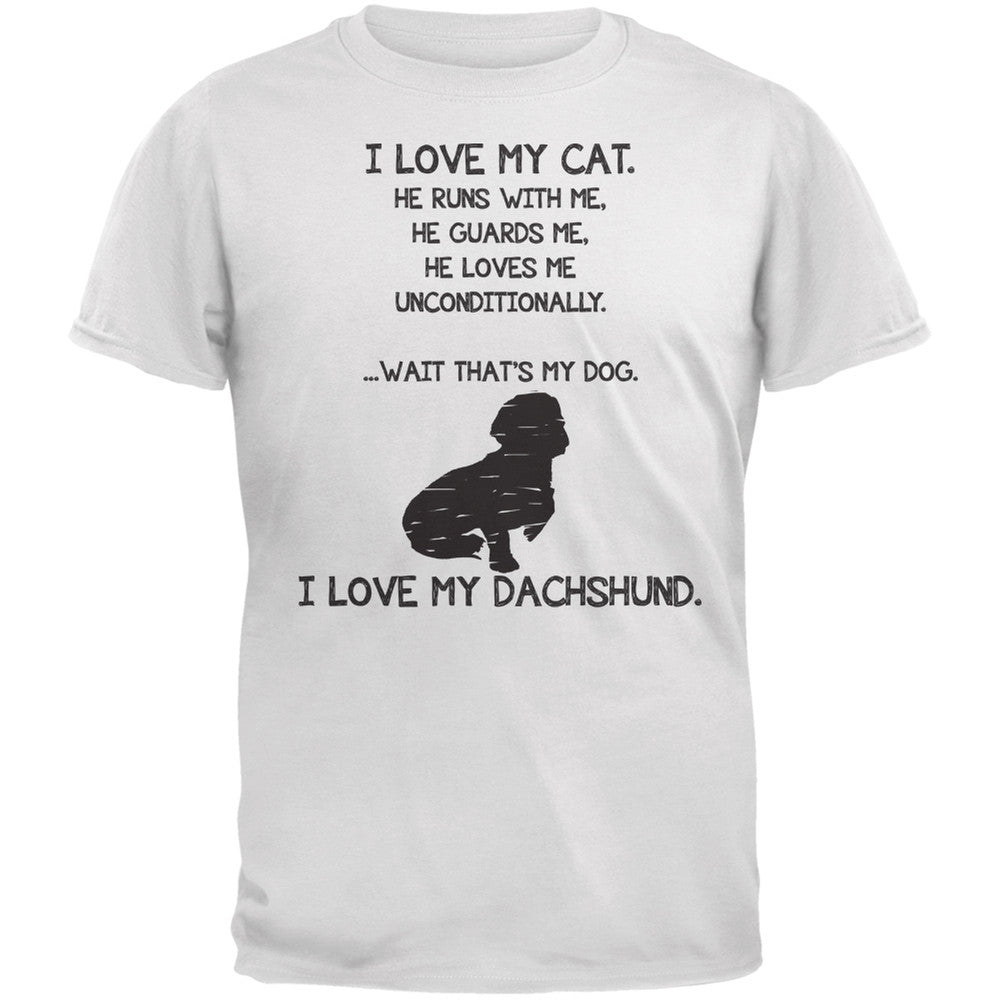 I Love My Dachshund Boy White Adult T-Shirt Men's T-Shirts Old Glory   