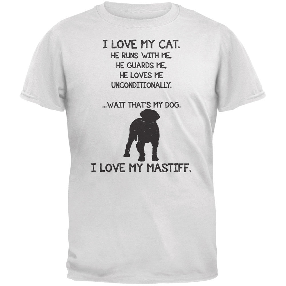 I Love My Mastino Boy White Adult T-Shirt Men's T-Shirts Old Glory   