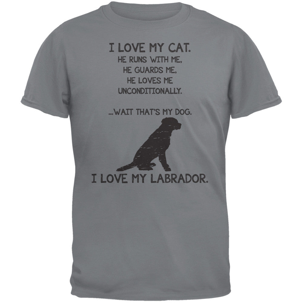 I Love My Labrador Boy Gravel Grey Adult T-Shirt Men's T-Shirts Old Glory   
