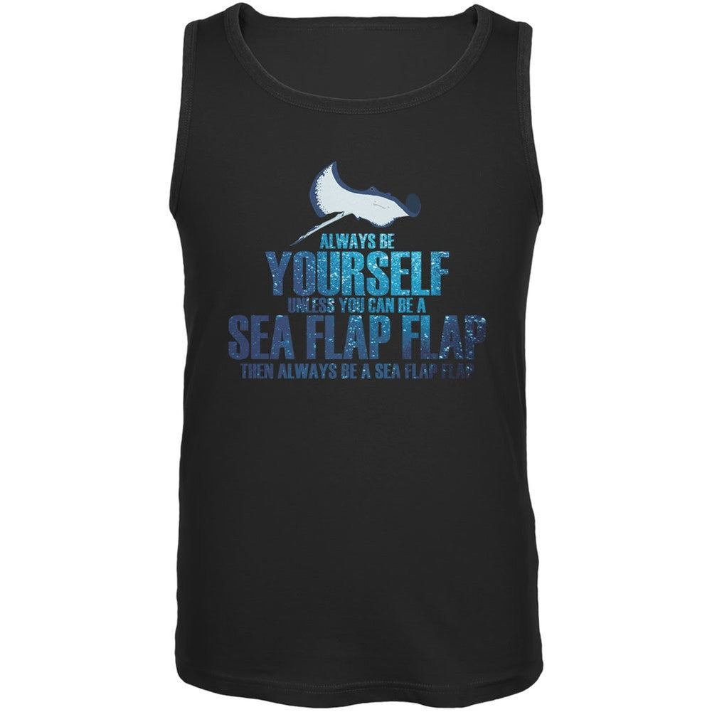 Always Be Yourself Sea Flap Flap Black Adult Tank Top Tank Tops Old Glory   