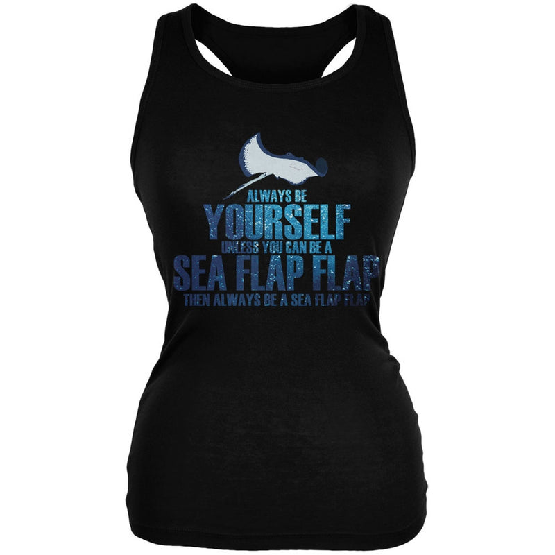 Always Be Yourself Sea Flap Flap Black Adult Tank Top Tank Tops Old Glory   