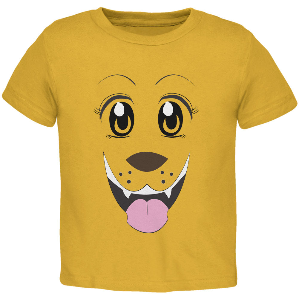 Anime Dog Face Inu Gold Youth T-Shirt Youth T-Shirts Old Glory LG Gold 