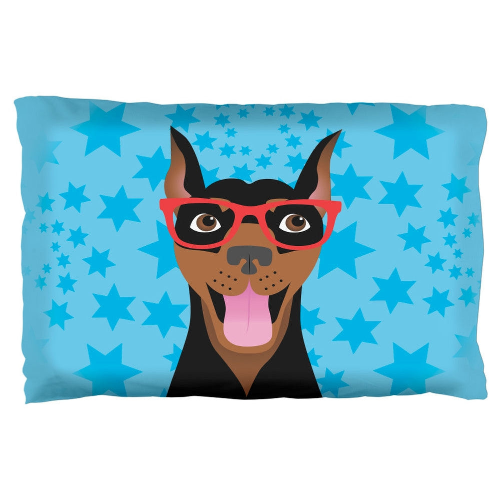 Doberman Dog Glasses Stars Pillow Case Pillowcases Old Glory   