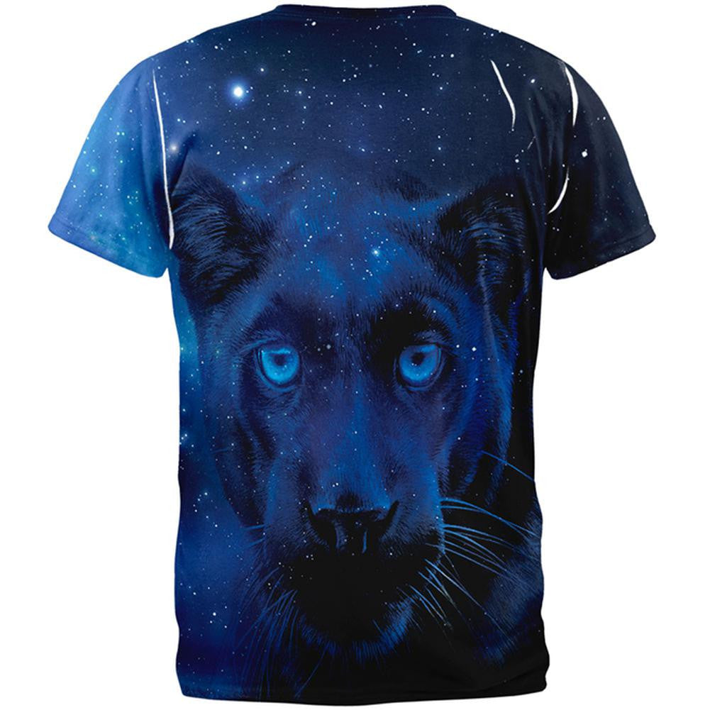 Black Leopard Night Sky All Over Adult T-Shirt Men's T-Shirts Old Glory   