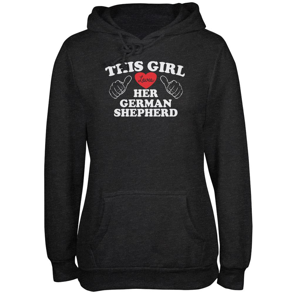 Valentine's Day - This Girl Loves Her German Shepherd Adult Pullover Hoodie Sweatshirts Old Glory   