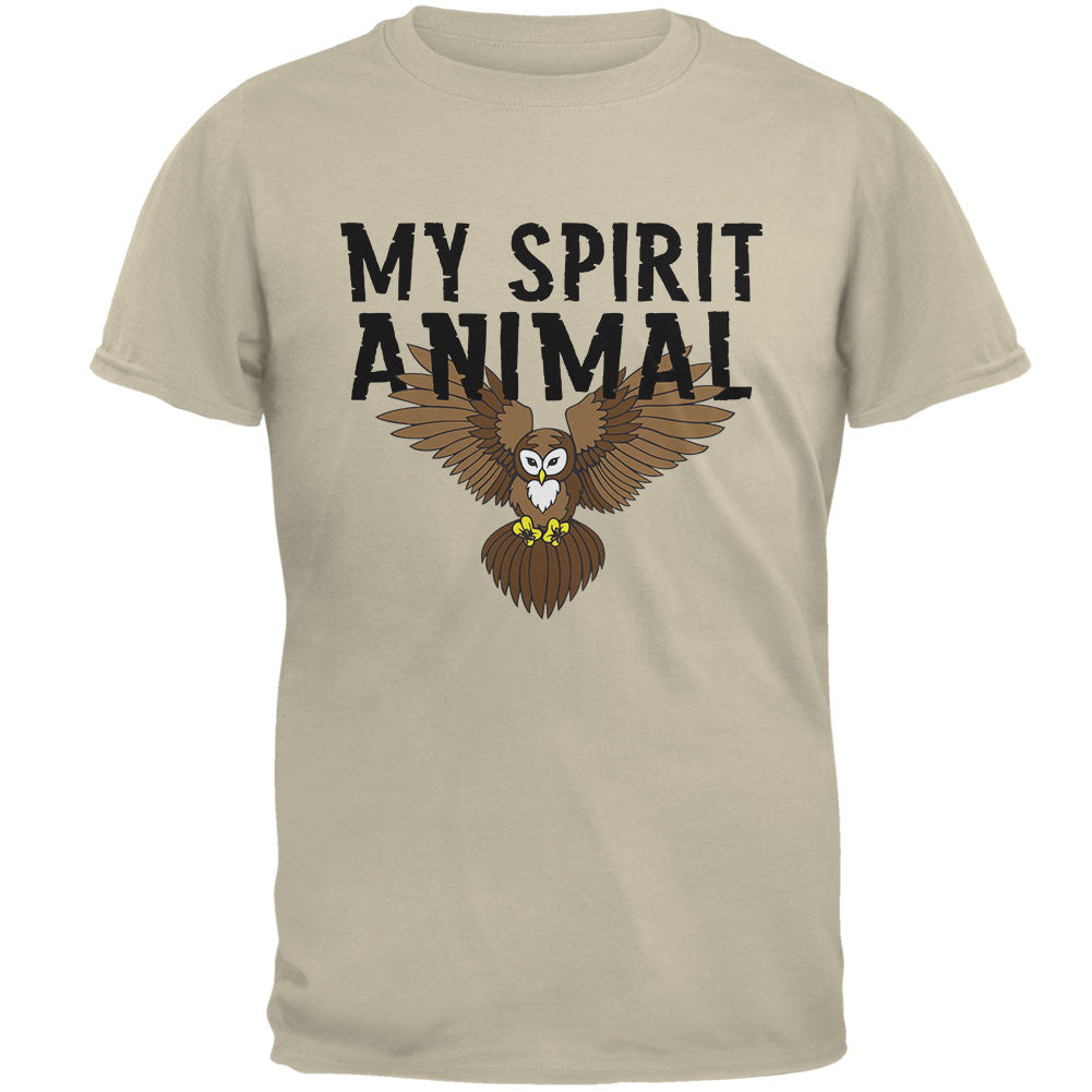 My Spirit Animal Owl Sand Adult T-Shirt Men's T-Shirts Old Glory 2XL Off-White 