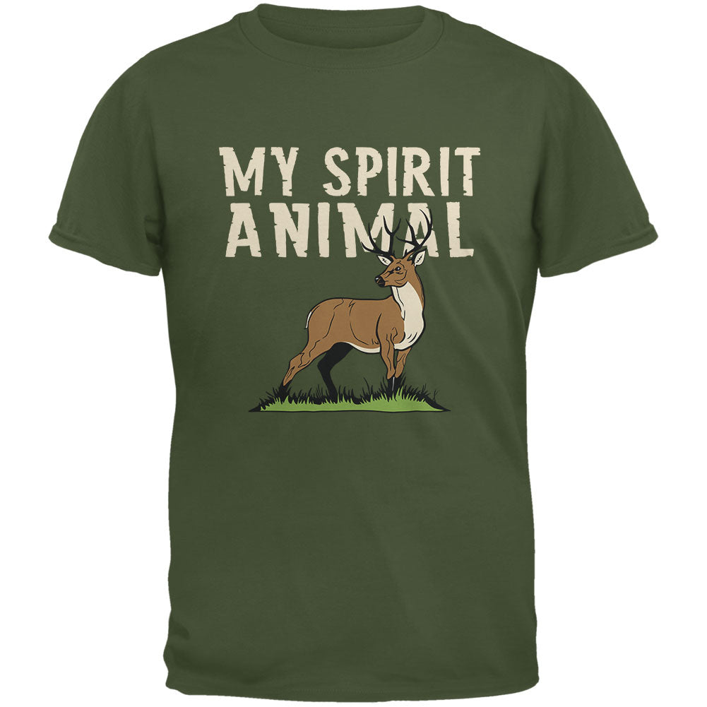 My Spirit Animal Deer Military Green Youth T-Shirt Youth T-Shirts Old Glory LG Dark Green 