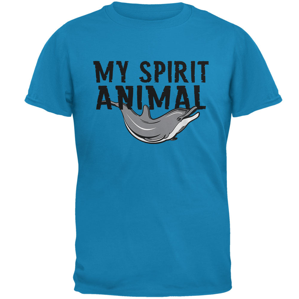 My Spirit Animal Dolphin Sapphire Blue Adult T-Shirt Men's T-Shirts Old Glory 2XL Blue 