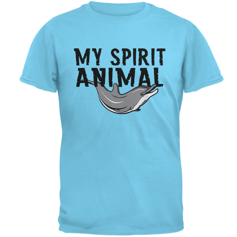 My Spirit Animal Dolphin Sky Adult T-Shirt Men's T-Shirts Old Glory 2XL Blue 