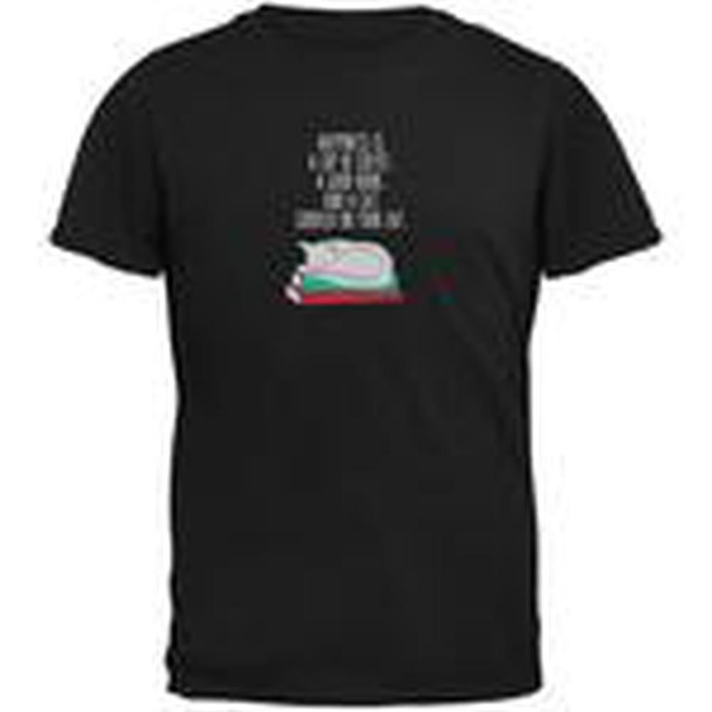 A Good Book and My Cat Black Adult T-Shirt Men's T-Shirts Old Glory   