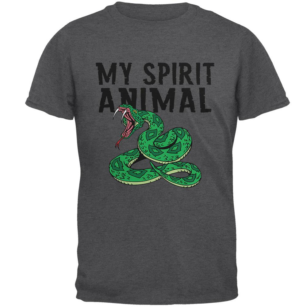 My Spirit Animal Snake Dark Heather Adult T-Shirt Men's T-Shirts Old Glory   