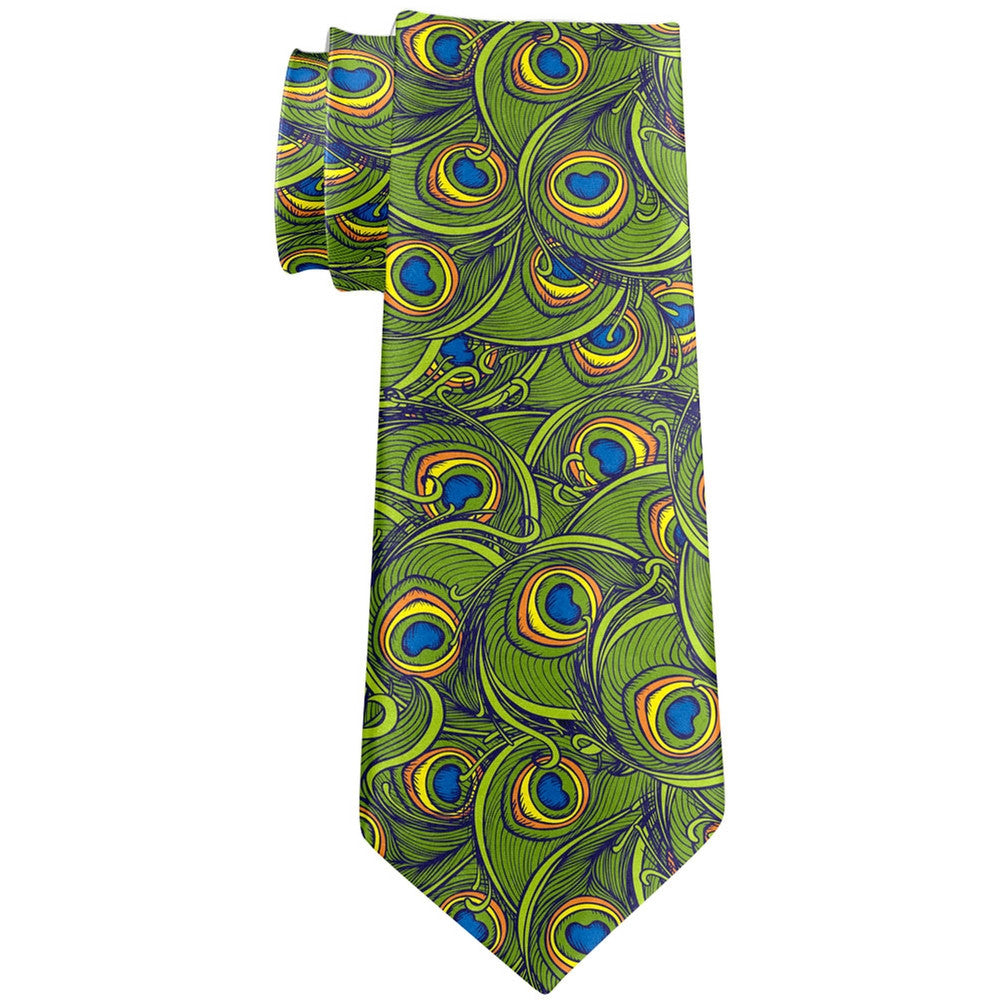 Graphic Peacock Feathers All Over Neck Tie Ties Paw Patrol   