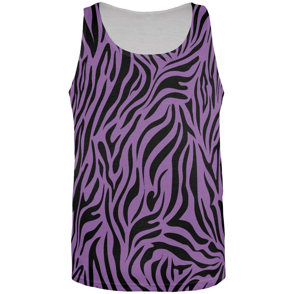 Zebra Print Sublimated Purple All Over Adult Tank Top Tank Tops Old Glory XL Multi 