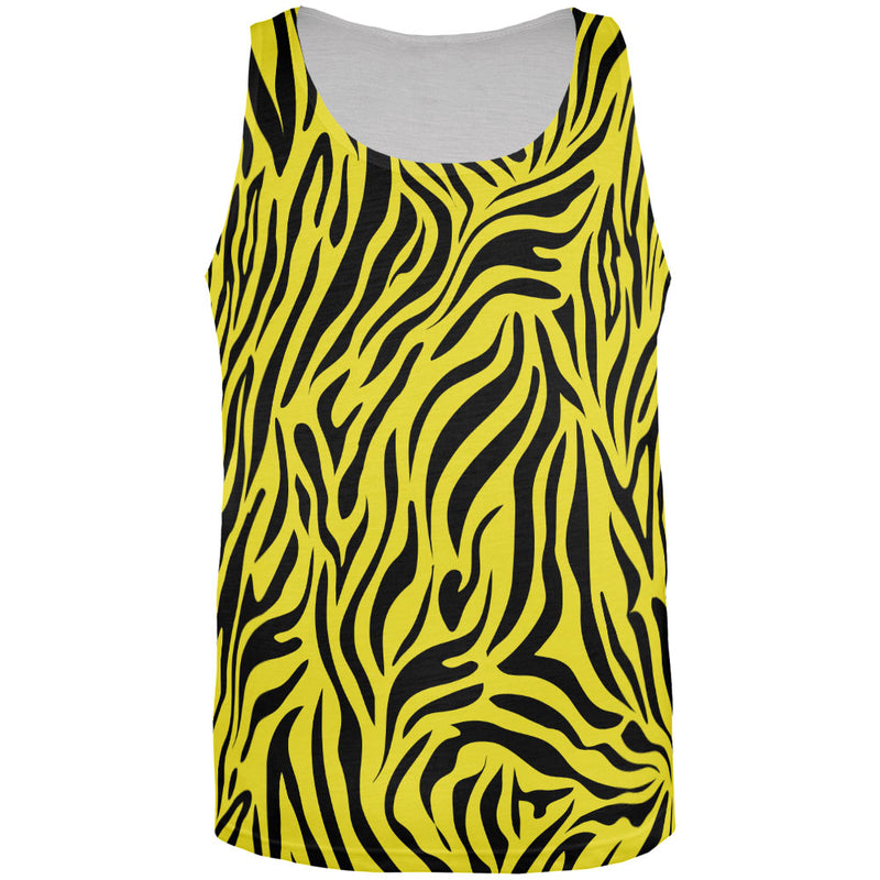 Zebra Print Sublimated Yellow All Over Adult Tank Top Tank Tops Old Glory 2XL Multi 