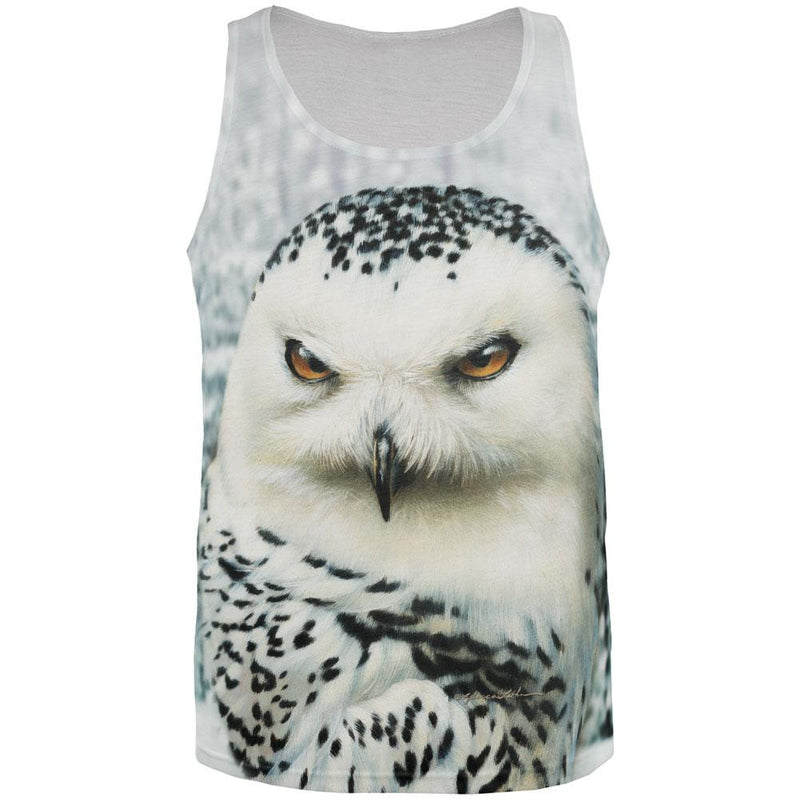 Snowy Owl of Winter All Over Womens Work Out Tank Top Tank Tops Old Glory   