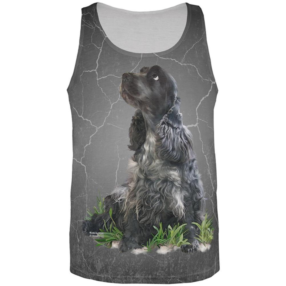 Cocker Spaniel Live Forever All Over Adult Tank Top Tank Tops Old Glory 2XL Multi 