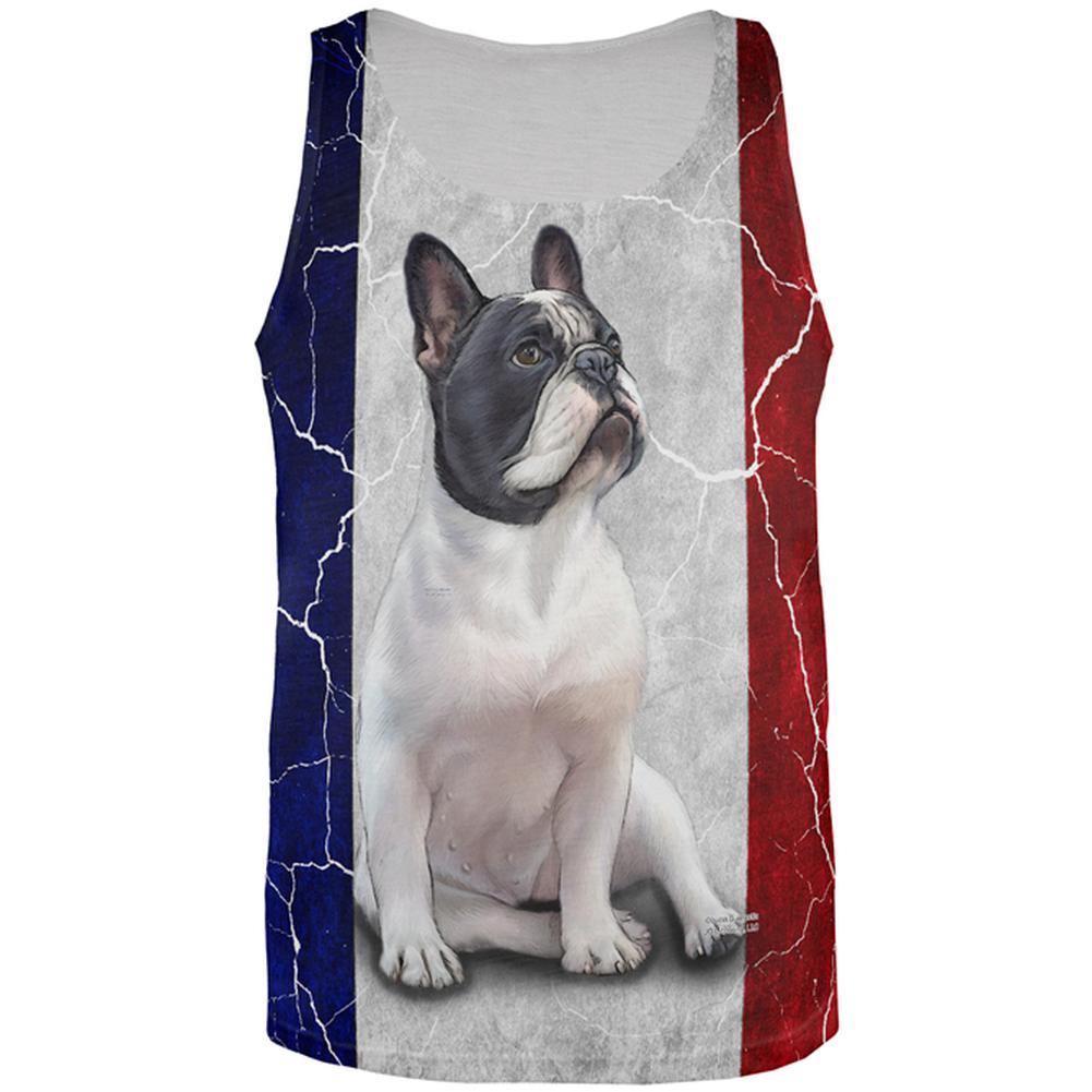 French Bulldog Live Forever All Over Adult Tank Top Tank Tops Old Glory 2XL Multi 