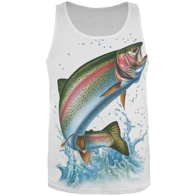 Rainbow Trout Splash All Over Adult Tank Top Tank Tops Old Glory 2XL Multi 