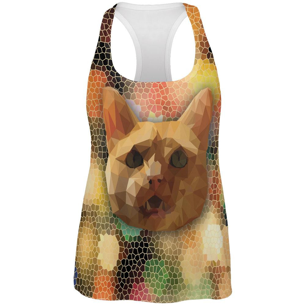 Geometric Poly Cat All Over Adult Tank Top Tank Tops Old Glory   