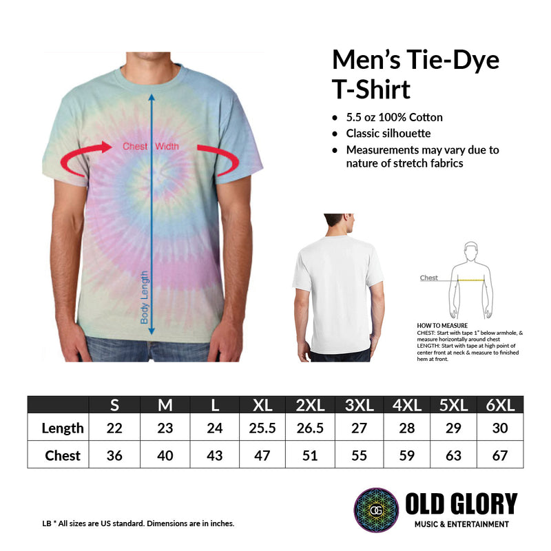 Rainbow Shamrock Tie Dye Adult T-Shirt Men's T-Shirts Old Glory   